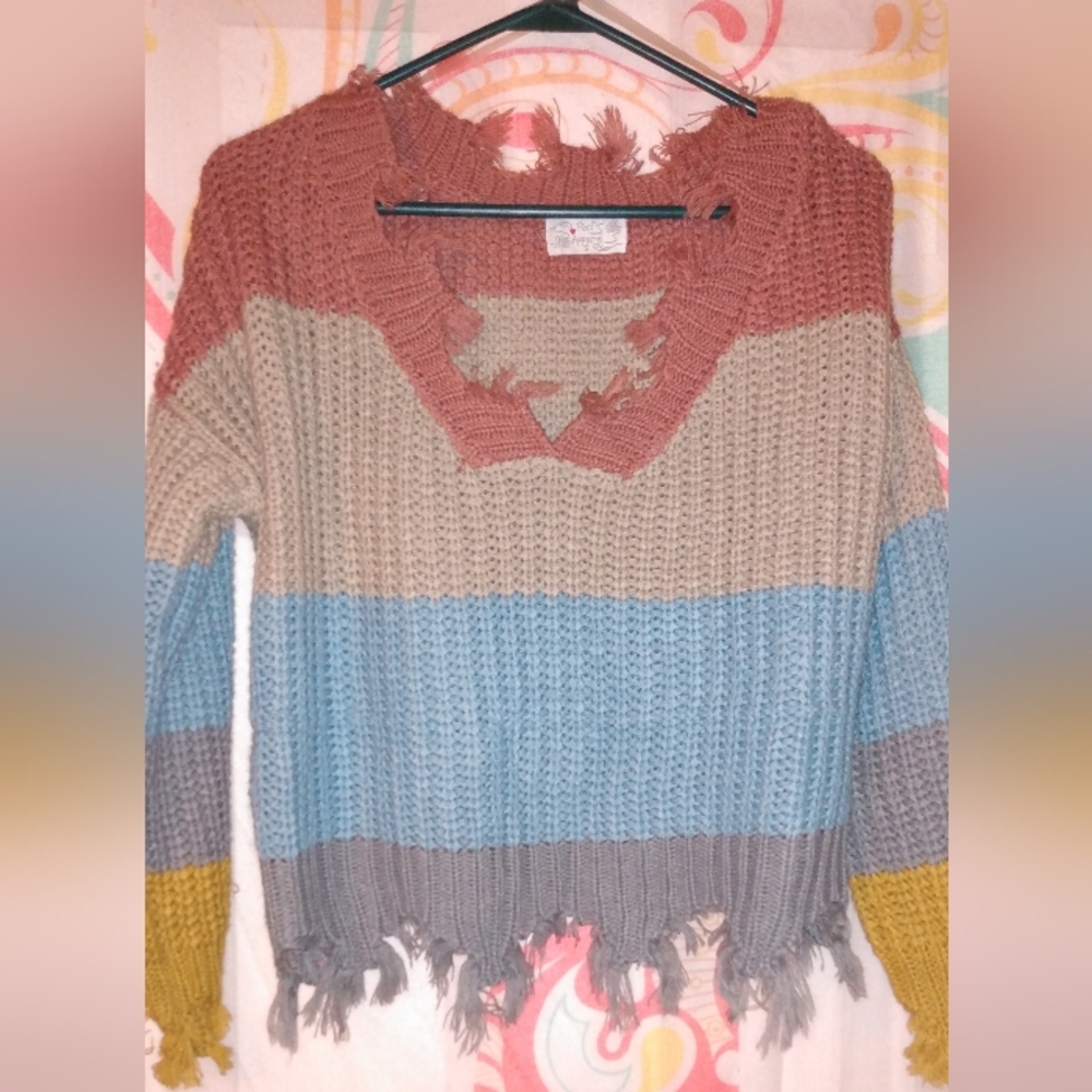 Distressed/Frayed Sweater